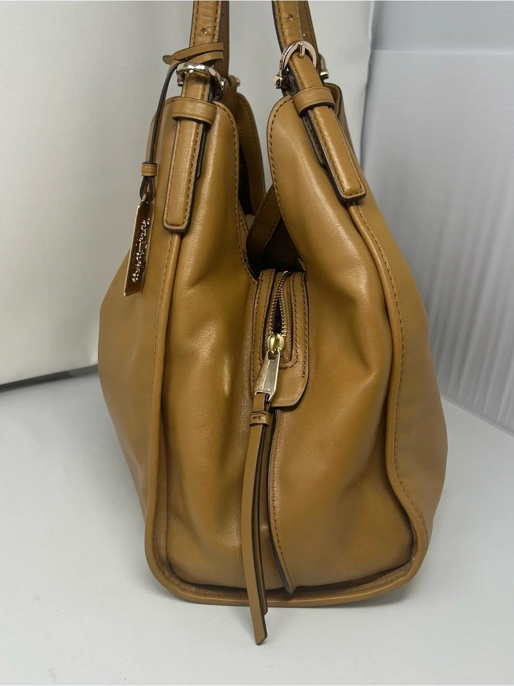 Coach Madison Carlyle leather Shoulder Bag Tan hobo slouchy